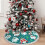 Saia para árvore de Natal com boneco de neve, 76 cm (30 polegadas), tapete para árvore de Natal de inverno, saia para árvore de Natal para 6