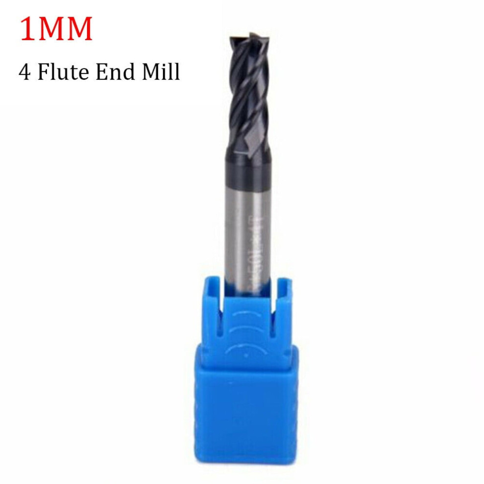 Solid Carbide End Mill 4 Teeth - Altin Coating Carbide Milling Cutter For Hpc 1Mm 9191629725830