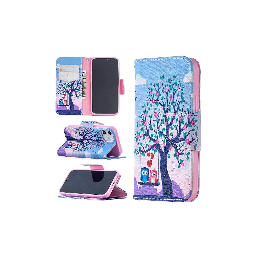 Wallet Case Compatible With Apple Compatible With Iphone 12 Â Owls On A Swing 9191629725465