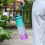 Μπουκάλι νερού για αθλητικά ποτά Πλαστικό ποτήρι νερού 1000ml πορτοκαλί+πράσινο 4