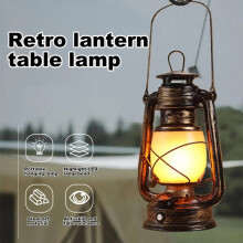 Lampă portabilă de camping USB reîncărcabilă, lanternă suspendată pentru cort, fără telecomandă, flacără dinamică, alimentată cu