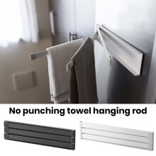 Porte-serviettes magnétique SUSUchens, étendoir mural pliable sans perçage, anti-basculement, pour salle de bain/cuisine, noir