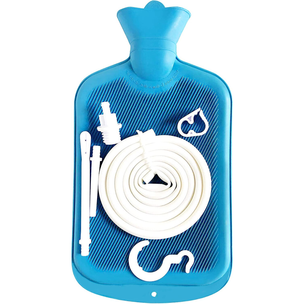 Blue Rubber Enema Bag Kit Anal Douche Vaginal Douche Enema Cleaner For Women's Or Man's Health (-2L)