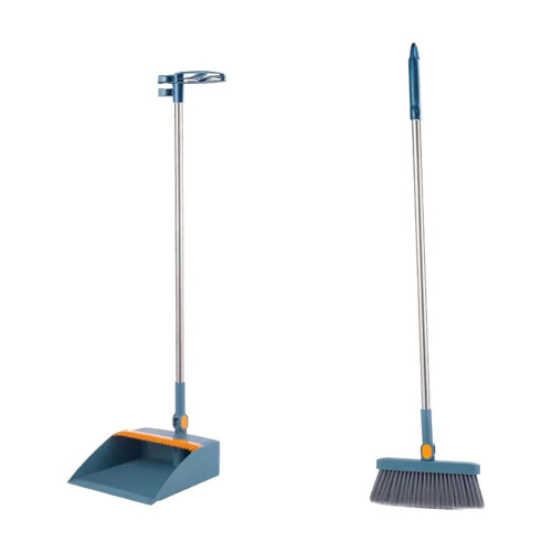 RnemiTe-amo Clearance! Foldable Broom & Dustpan Set, 180 Rotatable, Non-stick, Double-layer Scraper, compatible with vertical storage 1