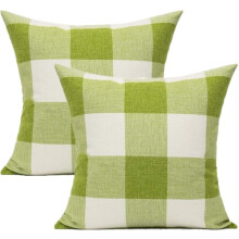 Blauwe sierkussenhoezen voor buiten, 18x18 cm, set van 2, marineblauw met wit ruitpatroon, kussenhoezen voor terras, bank, bed, sofa, landelijke
