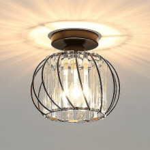 Moderne krystalltaklampe E27LED-taklampe Mini krystalllysekrone for kjøkken, spisestue, soverom, gang, inngang (svart)HYD