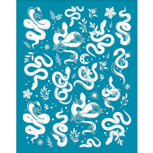 1 plantilla de arcilla con diseño de serpiente para serigrafía en arcilla polimérica, plantillas de hojas para serigrafía, plantillas de