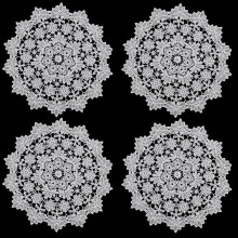 DIY 4Pcs Round Crochet Doilies 14 Inch Coasters Vintage Handmade Cup Vase Placemats Knitted Crocheted Lace Doily Table Decor Mixed Color DIY