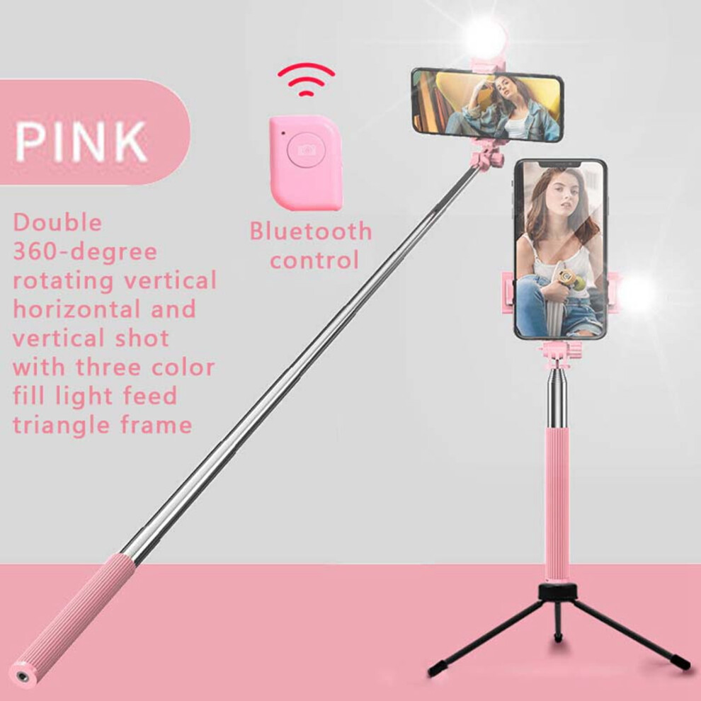 Selfie Pole With Tripod Integrated Multifunctional Pan Tilt Selfie Tool Mobile Phone Fill Live Streaming Bracket Light 9423501404343