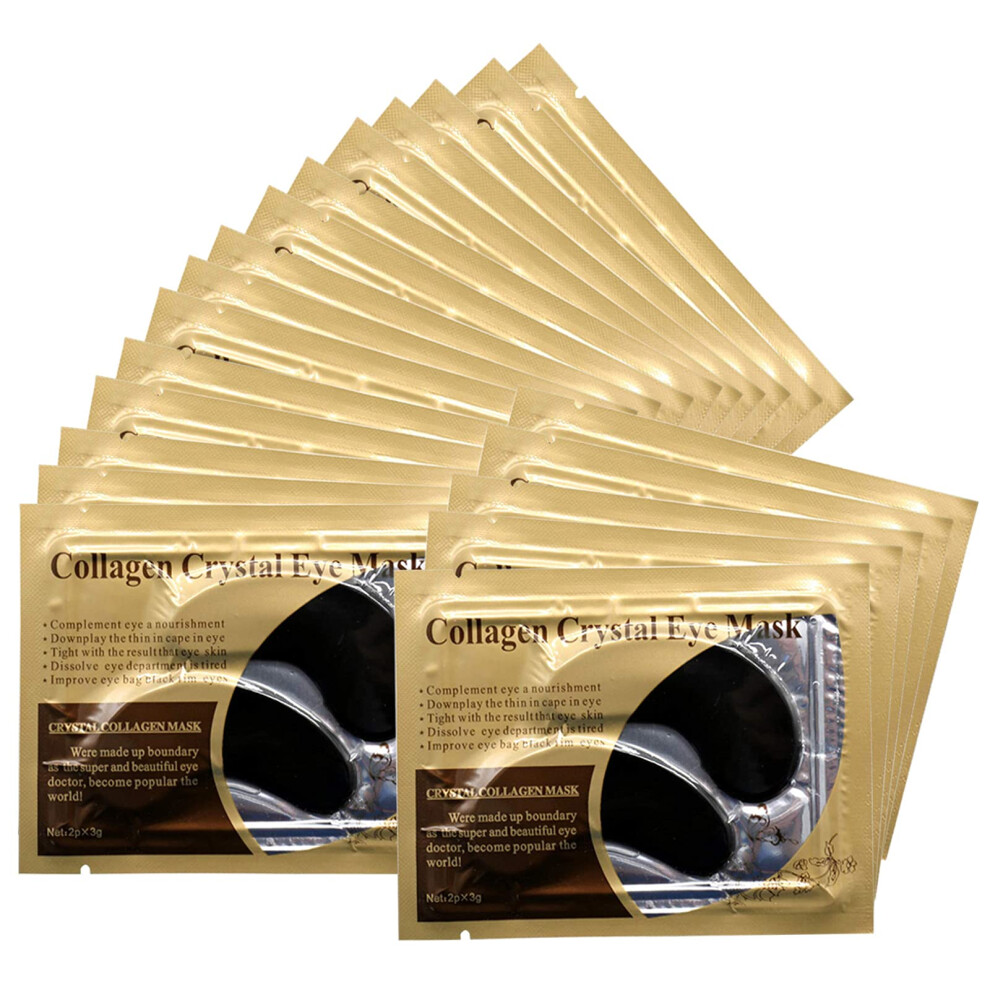 Dark/Gold Under Eye Patches 30 Pairs Collagen Eye Mask For Circles Puffiness Relief And Hydration