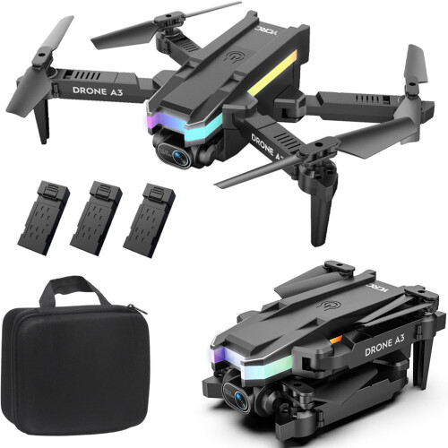 Drone Herrnalise με κάμερα για ενήλικες, συμβατό με διπλό HD FPV WiFi RC τετρακόπτερο για 2