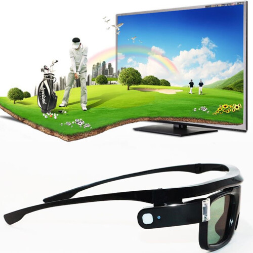 HGYCPP 3D Glasses, Rechargeable Active Shutter Eyewear compatible with Acer, BenQ, ViewSonic, Sharp Projectors 1