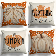 Herfstoranje kussenhoezen - Happy Fall, Pumpkin Spice & Fall Leaves design, Everything Nice kussenhoes (compatibel met herfstdecoratie voor thuis)