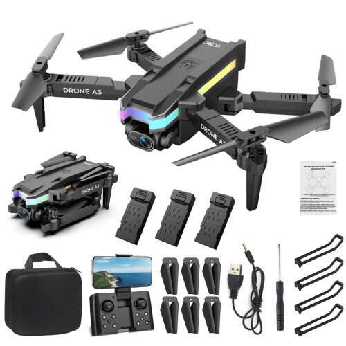 Drone Herrnalise με κάμερα για ενήλικες, συμβατό με διπλό HD FPV WiFi RC τετρακόπτερο για 1