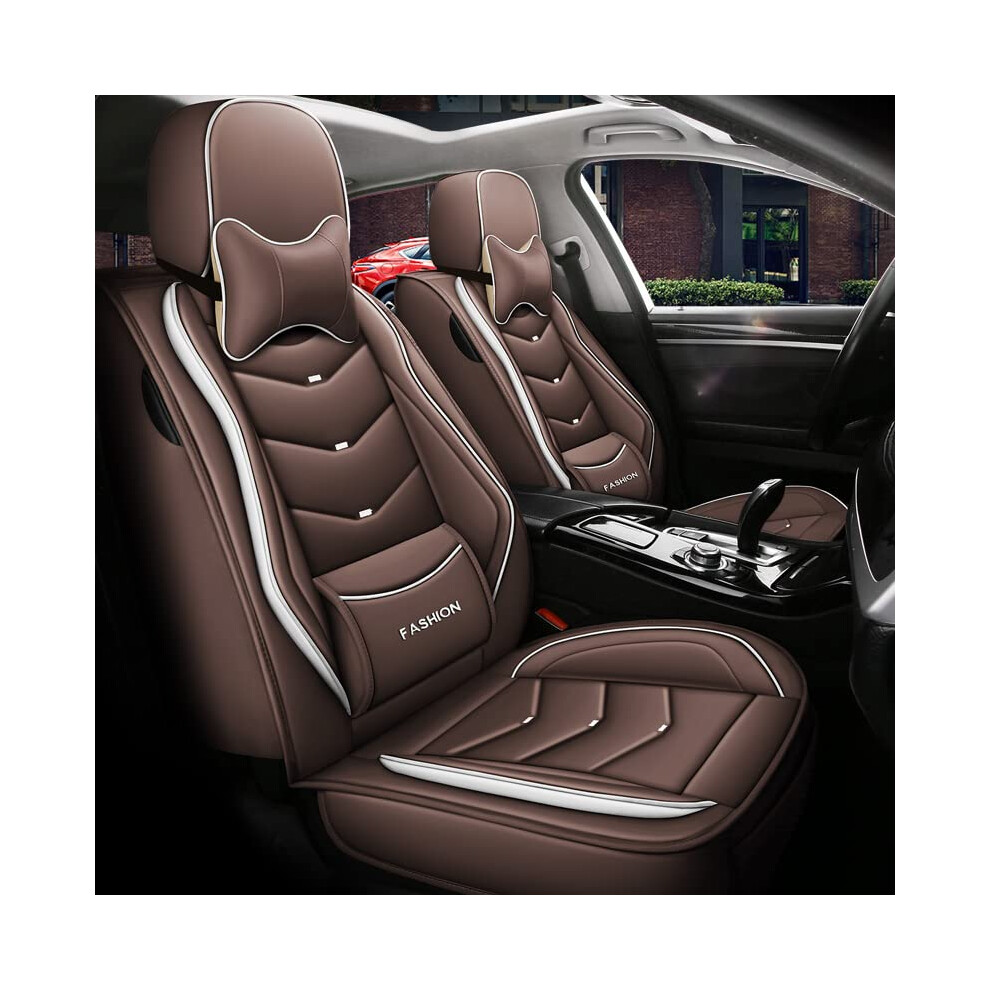Universal Waterproof Car Seat Covers Full Set For Suv And Sedan, Coffee, Pet Protection 9450606277817