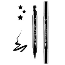 Winged Eyeliner Stamp Pen 2 in 1 Waterproof Smudge Proof with Pentagram Wing Tip Long Lasting