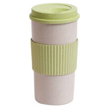 Tazza da caffè riutilizzabile con coperchio e manicotto | Tazza da viaggio portatile in fibra di grano | Lavabile in lavastoviglie, zero rifiuti,