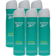 6 x 150ml Reebok Deodorant Body Spray for Women - Cool Your Body