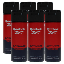 3 x 150ml Reebok Deodorant Body Spray for Men - Activate Your Senses