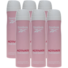 6 x 150ml Reebok Deodorant Body Spray for Women - Activate Your Senses
