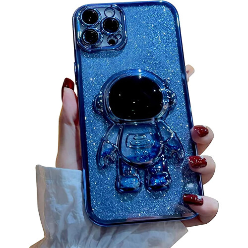 Θήκη 6D Bling Astronaut για iPhone12Pro Max, χαριτωμένο σχέδιο με λαμπερή γκλίτερ και κινούμενη