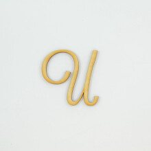 stuk, 25,4 cm x 3 mm dikke houten letters 'U' in lavendelstijl, ideaal voor knutselprojecten.