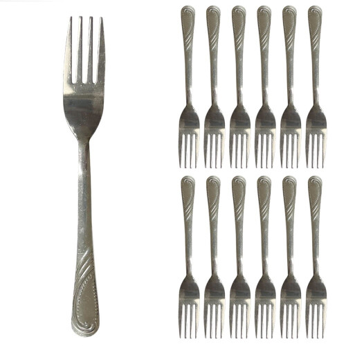 12 Pack Stainless Steel Silverware Forks Table Flatware Set Cutlery Heavy Duty