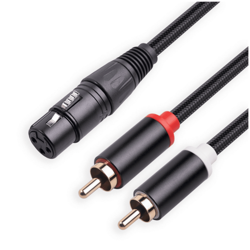 Καλώδιο διαχωριστή Y 2x3pin από θηλυκό XLR σε διπλό αρσενικό RCA, καλώδιο ήχου ενισχυτή 2