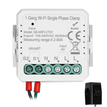 Méadar Fuinnimh Déthreoch PV Clamp Aonchéime Tuya WiFi80A, 1 Ghrúpa