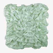 Funda de cojín decorativa verde menta, 20x20 pulgadas, volantes vintage, funda de almohada cuadrada de satén liso.