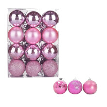 Staron Christmas Balls Ornaments (Pink), Shatterproof Christmas Balls 40mm Christmas Xmas Tree Ball Bauble Hanging Home Party Ornament Decor