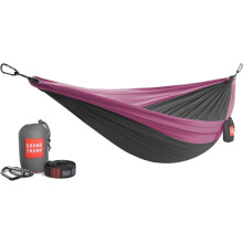 Grand Trunk Double Deluxe Parachute Nylon Hammock for Camping - Olive Green/Khaki