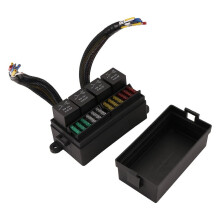 12V autozekering- en relaiskast, voorgemonteerde zekering- en relaiskast met 4 relais, 12-weg ATC/ATO-zekeringen, afgedichte 12V relais- en