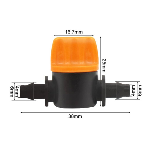 10 τεμάχια λάστιχο Micro4/7mm για άρδευση κήπου με αγκαθωτή βαλβίδα ελέγχου ροής νερού, 2