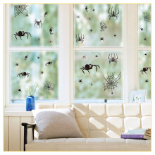 XEEJARUI Aufkleber Fledermaus Dekoration Klebstofffreie elektrostatische Aufkleber Fensterglas Spinnenaufkleber (C )