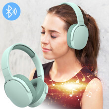 Bezdrátová Bluetooth sluchátka, přenosná lehká přes uši s mikrofonem, stereofonní herní sluchátka, skládací, hluboké basy pro