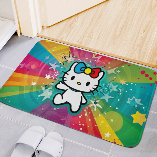 Χαριτωμένο χαλάκι μπάνιου Hello Kitty, αντιολισθητικό μαλακό χαλάκι πόρτας από φανέλα 1