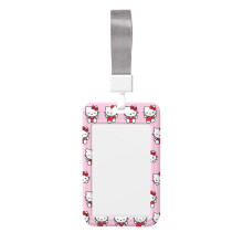 Hello Kitty badgehouder met lanyard (verticaal) - Milieuvriendelijke, sterke en lichtgewicht ID-houder van 6,35 x 10,25 cm met afneembaar lanyard