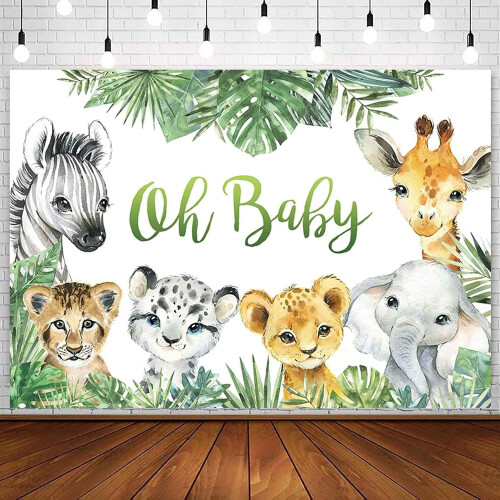 Φόντο για baby shower σαφάρι, άγρια ζώα της ζούγκλας για ένα γενέθλιο, φόντο