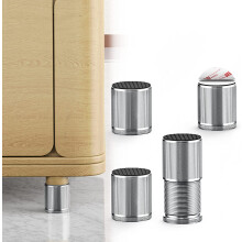 3-Zoll-Metall-Bettfüße, 4 Stück, robust, für verstellbare Lattenroste, Betten, Sofas, Kommoden, Tische, TV-Schränke (Silber)