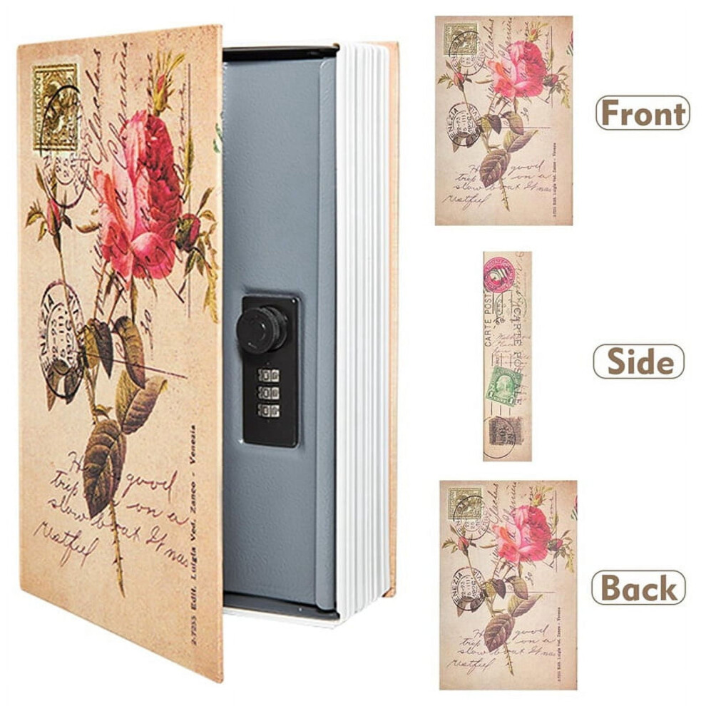 Decorative Book Safe Box With Password Lock, Vintage Faux Book Hidden Safe For Decoration, Secret Diversion Book,B 9048212763932