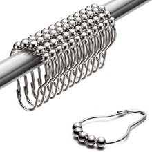 24Pcs Shower Curtain Rings,Shower Curtain Hooks,Rust Proof, Glide Smoothly Shower Hooks for Shower Curtain Rod