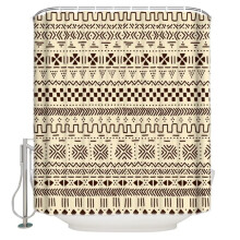 DEKAXID Rhombus Plaid Retro Shower Curtain High Quality Bathroom Waterproof Fabric Toilet Simple Style Decor Shower Curtains