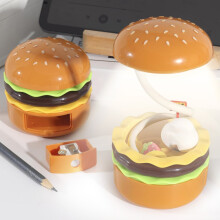 Liquidação RnemiTe-amo! Luminária de mesa fofa em formato de hambúrguer, recarregável com LED, ajustável em 360, com apontador de lápis