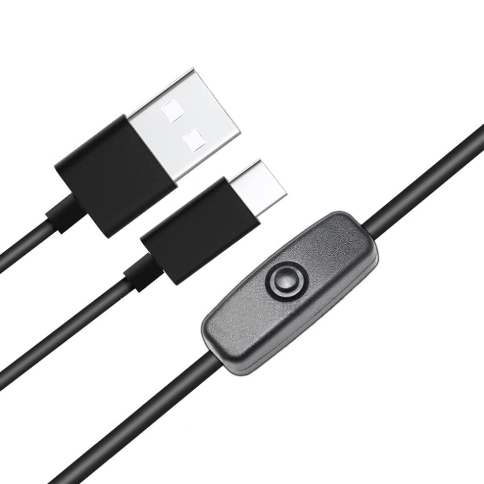 Power Usb Switch Type-C Cable For Raspberry Pi 4, Replacement For Raspberry Pi 4B Power Supply Cord 5V 3A Pi 9048212813088