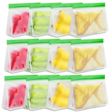 Sacos reutilizáveis para armazenamento de alimentos, com fecho hermético, próprios para alimentos, ideais para sanduíches, carnes, frutas,