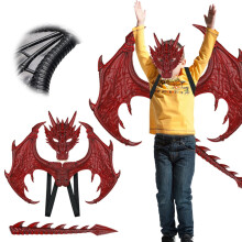 WinysinHalloween Tacar Cosplay Dragan Culaith Dragan Oíche Shamhna Tacar Eireaball Sciathán Tacar Culaith Seó Oíche Shamhna do Pháistí le