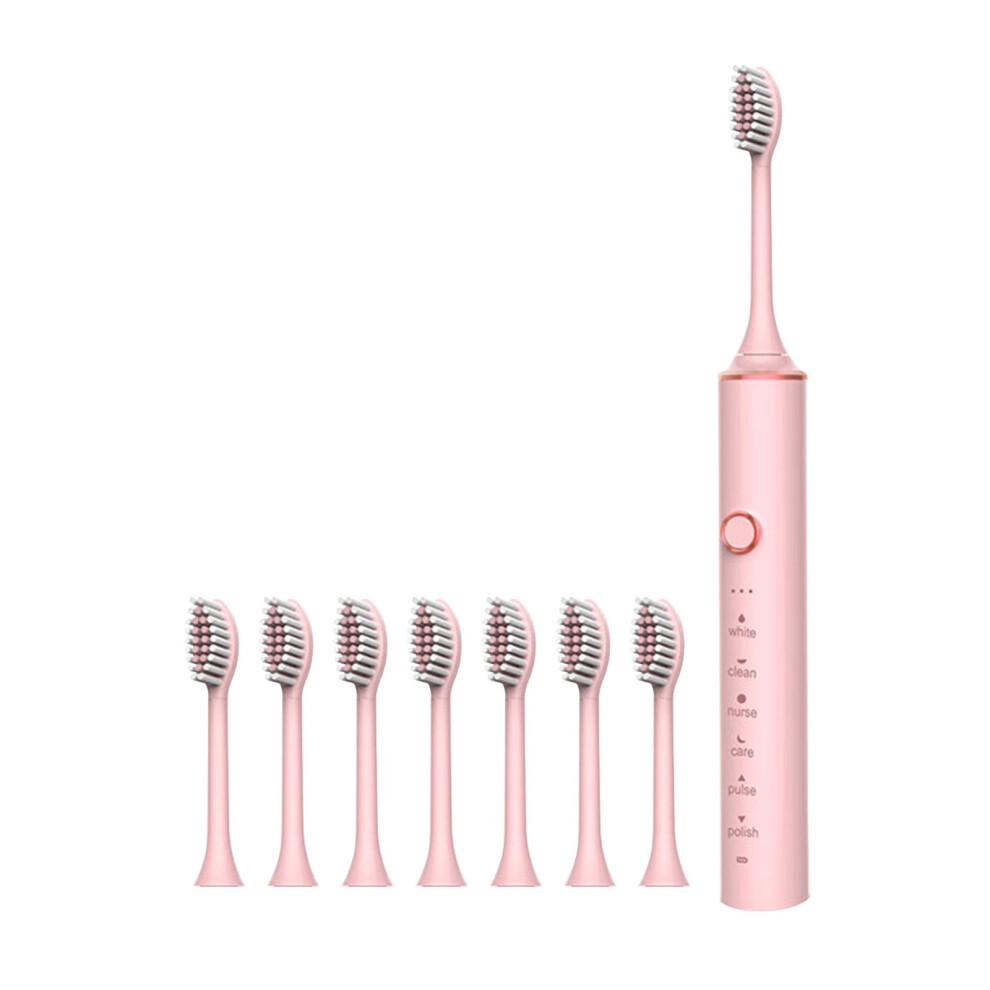Rechargeable Electric Toothbrush with 8 Brush Heads, Compatible with c Electric Toothbrush for Adults, 6-Speed Timer, IPX7 Waterproof