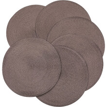 MODANU4Pack Jogo Americano de Polipropileno Tecido para Mesa de Jantar, Redondo, Antiderrapante e Resistente ao Calor, Feito à Mão (7" Redondo,