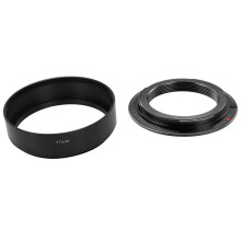 1pcs Black Metal Lens Mount Adapter & 1pcs Screw Mount 77mm Hood for Telephoto 80-200mm Lens Shade Black